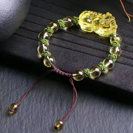 Natural Citrine Pixiu Protection&Wealth Bracelet