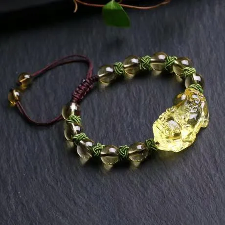 Natural Citrine Pixiu Protection&Wealth Bracelet