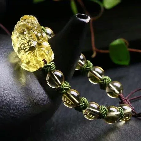 Natural Citrine Pixiu Protection&Wealth Bracelet