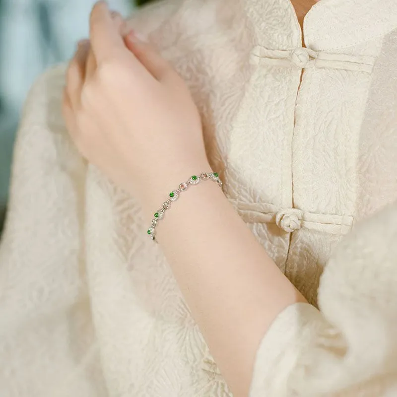 Natural jasper round bracelet for women