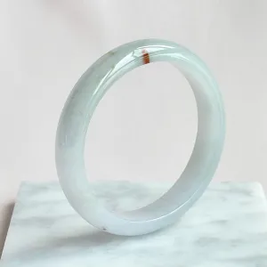 P31158 58.1mm Off-white Red Ink Jadeite Bangle