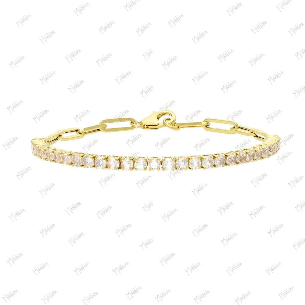 Pink Sapphire Bracelet 7''