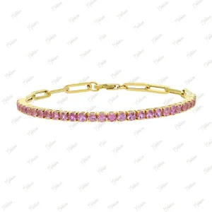 Pink Sapphire Bracelet 7''