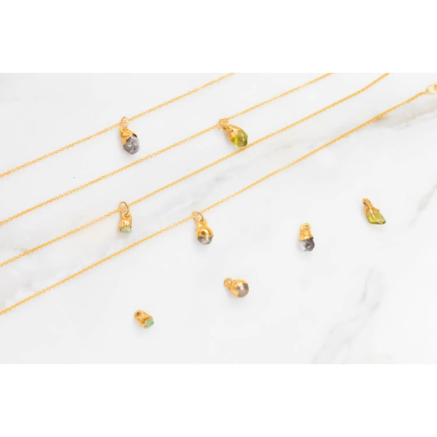 Raw Gemstone Birthstone Bracelet, Raw Gemstone Bracelet, Real Birthstone Raw  Bracelet, Gold Delicate Bracelet, Dainty Bracelet • 24k Dip