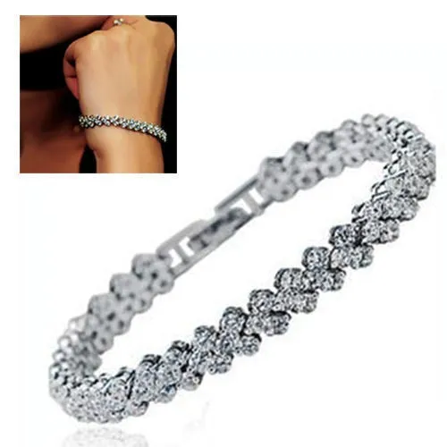 Roman Women's Zircon Crystal New Bracelet