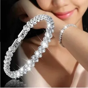 Roman Women's Zircon Crystal New Bracelet