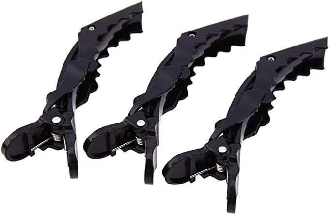 Sharum Crafts Hair Salon Plastic Crocodile Barrette Section Grip Tool Accessories Hairdressing Clamps Claw Clip Section Clip 6Pc