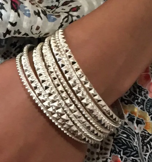 Silver Beaded Bangle