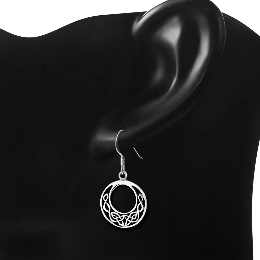 Small Round Celtic Silver Earrings