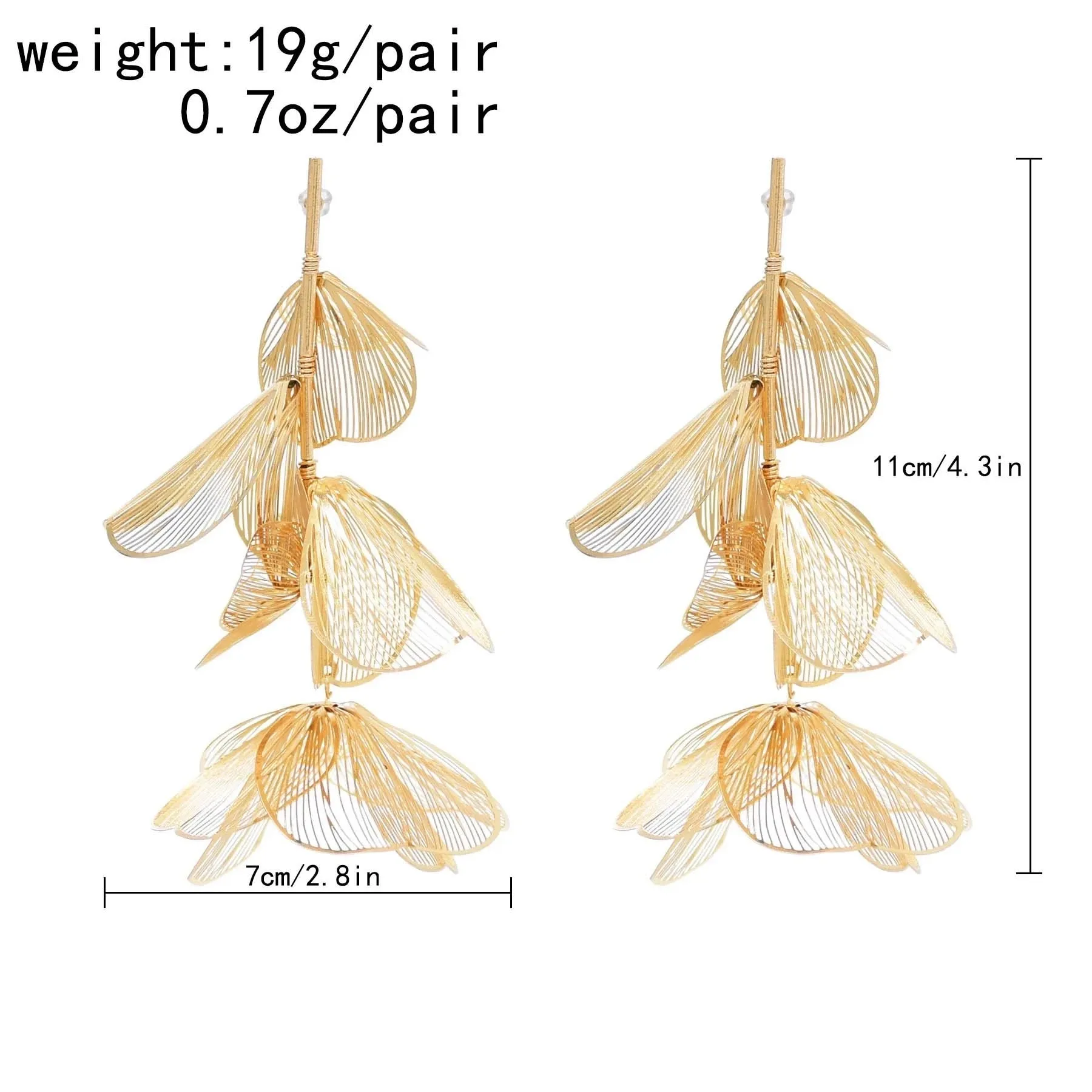 TEEK - Romantic Hollow Petal Long Earrings