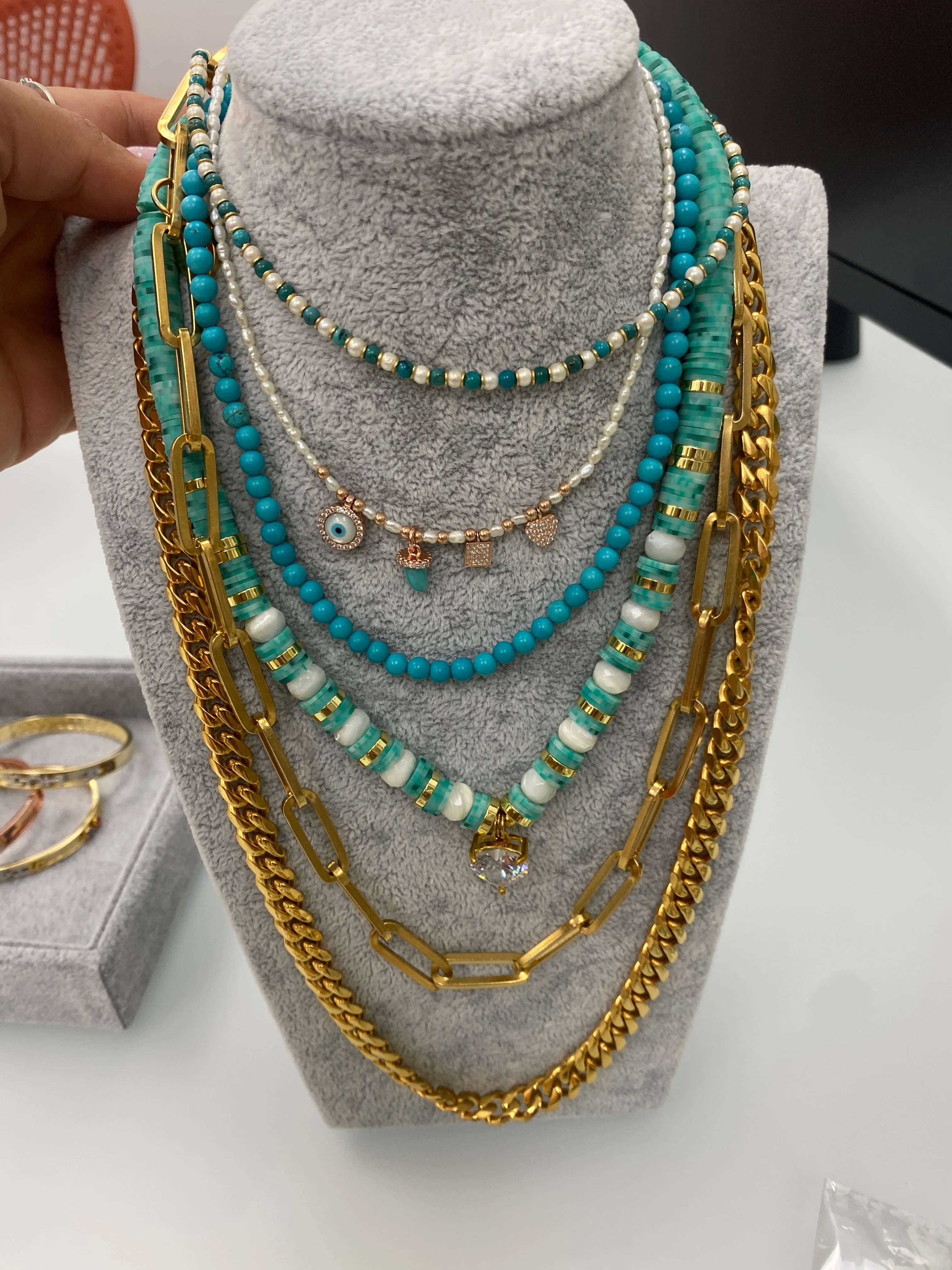 Togo Turquoise Beaded Choker