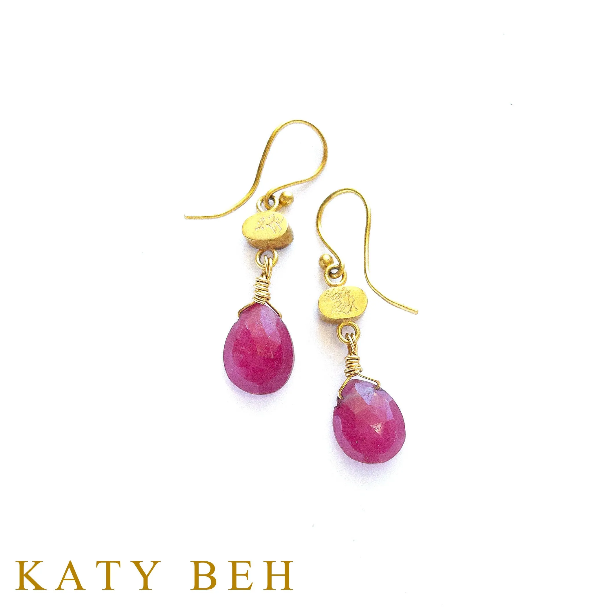 Vita Teal Apatite and Ruby Earrings